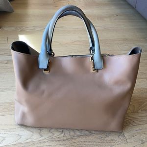 Chloe Baylee Tote-Light Brown/Tan with grey handles